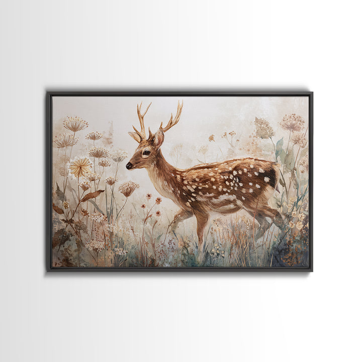 Sunlit Meadow with Delicate Flowers Canvas Print, Guest Bedroom Art, Textured Painting, Bedroom Decor, Watercolor Art, Guest, GBA-3x2-67