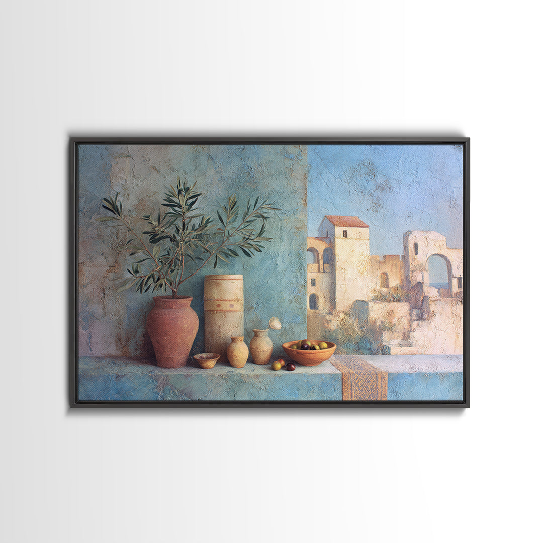 Olive Branch Still Life Framed Canvas Print, Guest Bedroom Art, Above Bed Decor, Bedroom Decor, Fine Art, Guest, Boho Decor, GBA-3x2-69