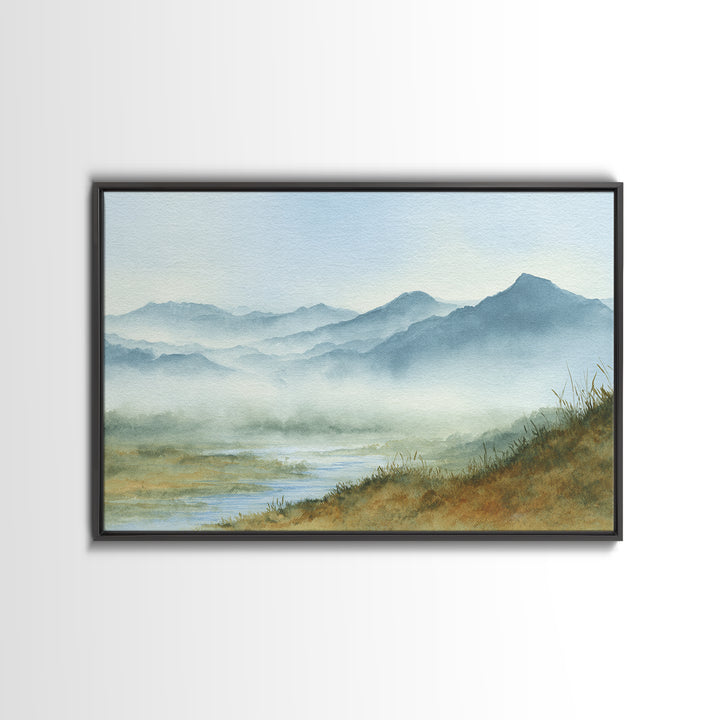 Soft Mountain Horizon Canvas Print, Guest Bedroom Art, Wall Art, Bedroom Decor, Oil Painting, Guest, New Home Gift, GBA-3x2-83