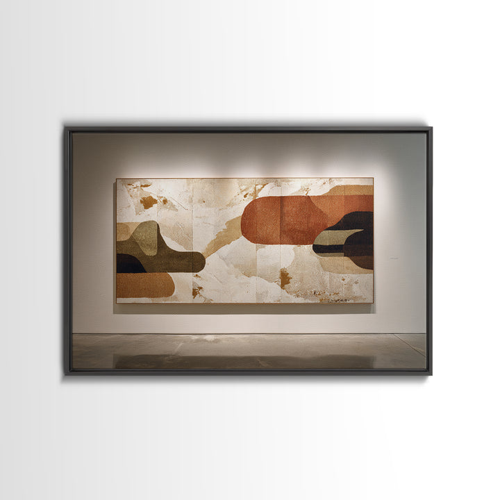 Warm Terracotta Shapes Canvas Print, Guest Bedroom Art, Cat Wall Art, Bedroom Decor, Fine Art, Guest, Fine Art Print, GBA-3x2-98
