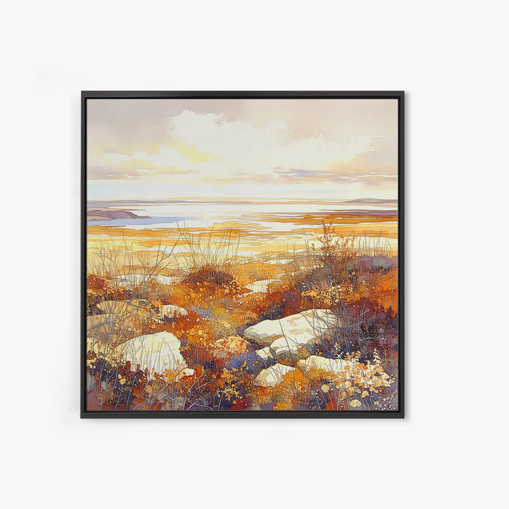 Quiet Abstract Landscape Framed Canvas Print, General Fine Art, Modern Decor, Living Room Decor, Fine Art, Poster, GEN-1x1-1