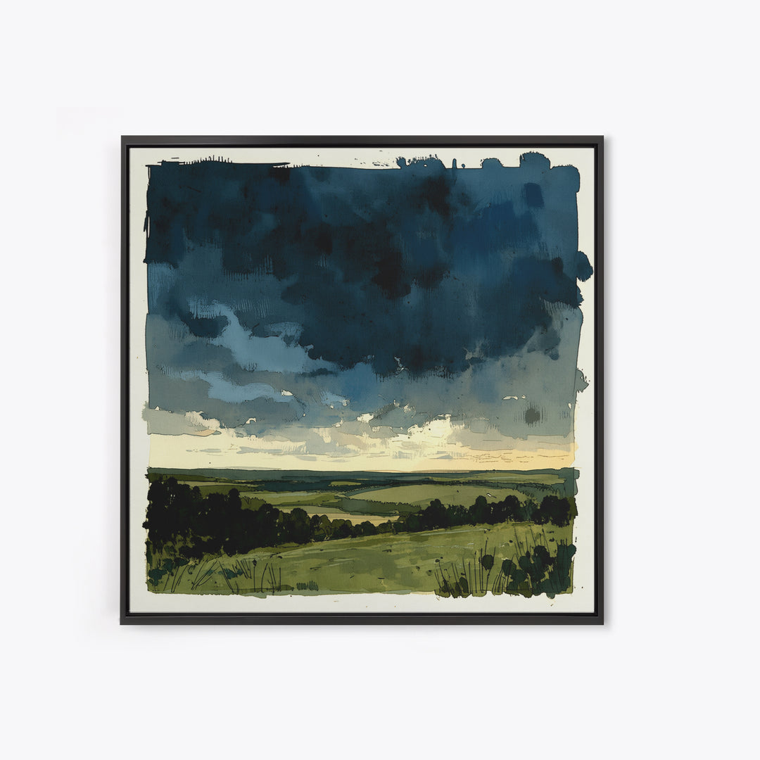 Elegant Ink Wash Landscape Canvas Print, General Fine Art, Wall Decor, Living Room Decor, Fine Art, Original Painting, GEN-1x1-20