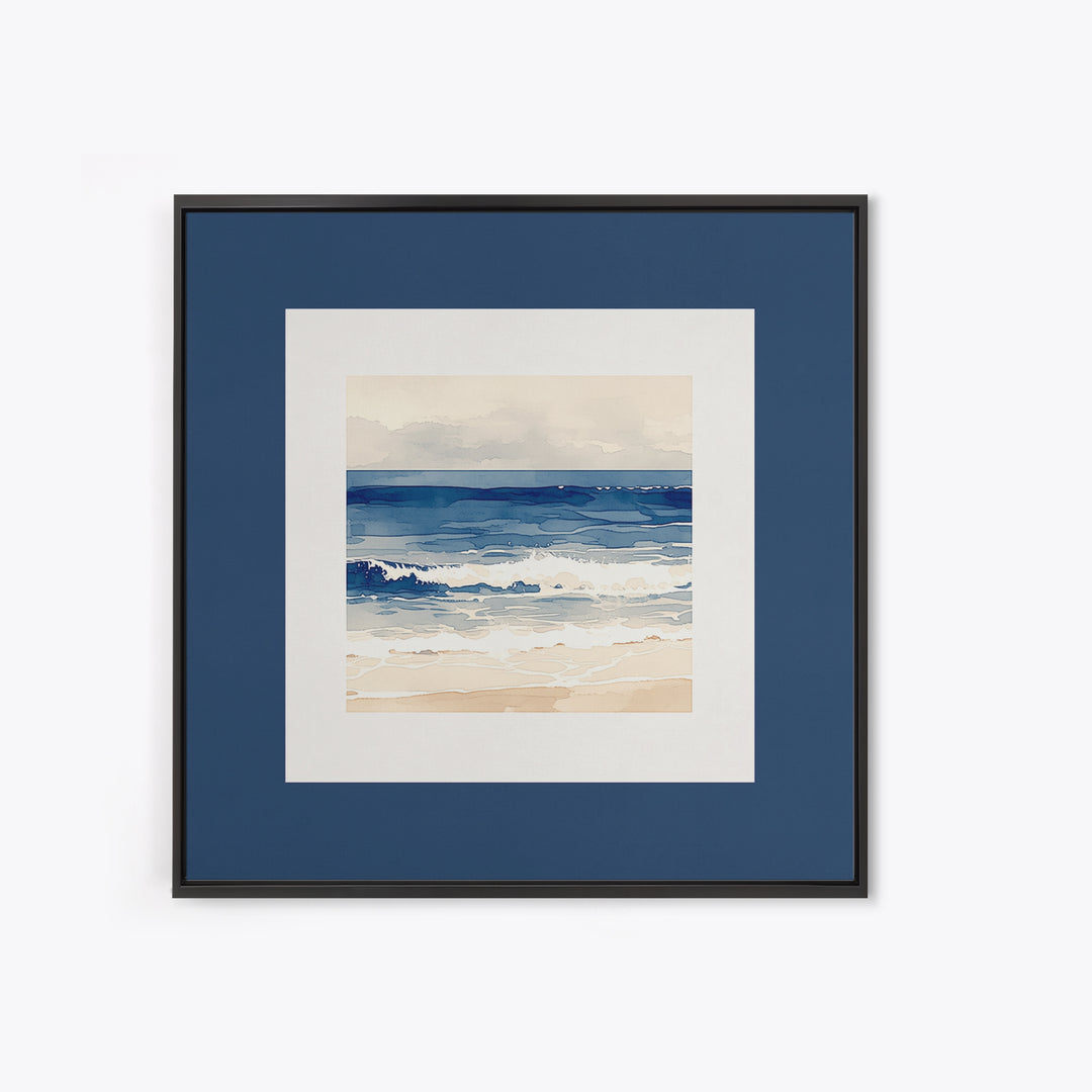 Coastal Water Study Framed Canvas Print, General Fine Art, Textured Painting, Living Room Decor, Fine Art, Art Prints, GEN-1x1-29
