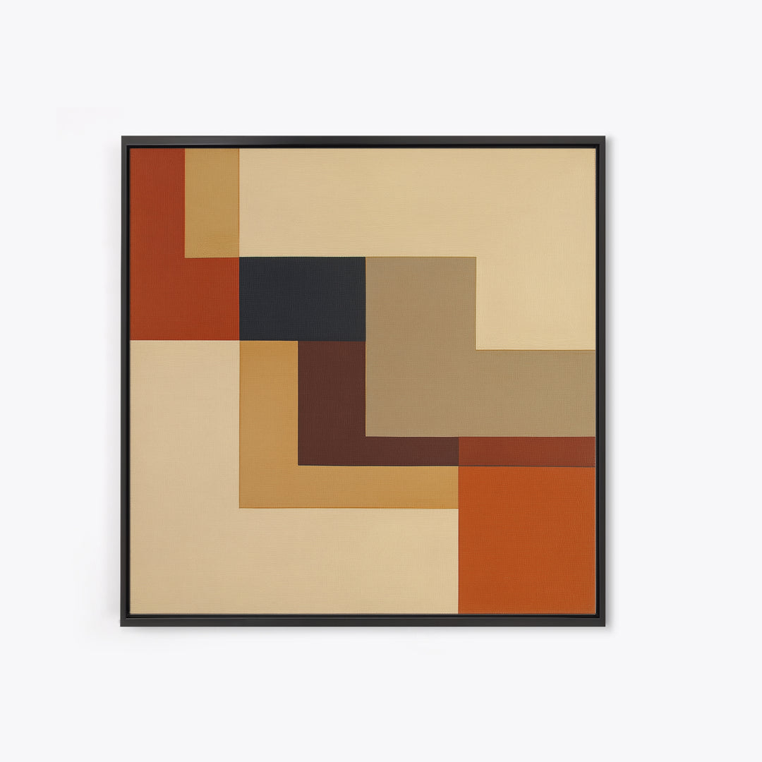 Modern Geometric Composition Framed Canvas Print, General Fine Art, Digital Print, Living Room Decor, Abstract Art, GEN-1x1-34