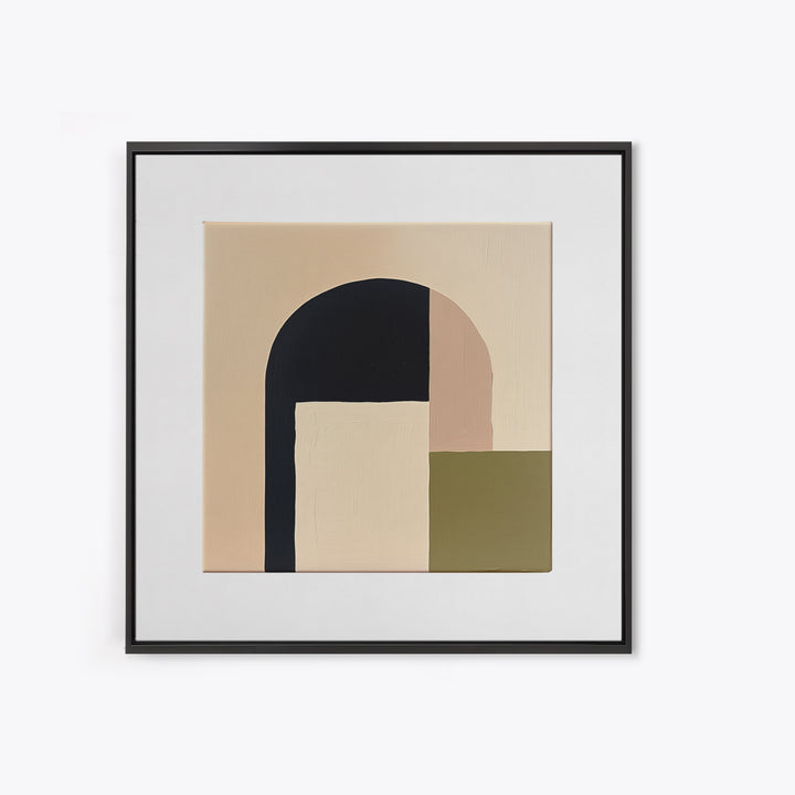 Monochrome Architectural Arch Composition Canvas Print, General Fine Art, Print, Living Room Decor, Watercolor Art, GEN-1x1-36