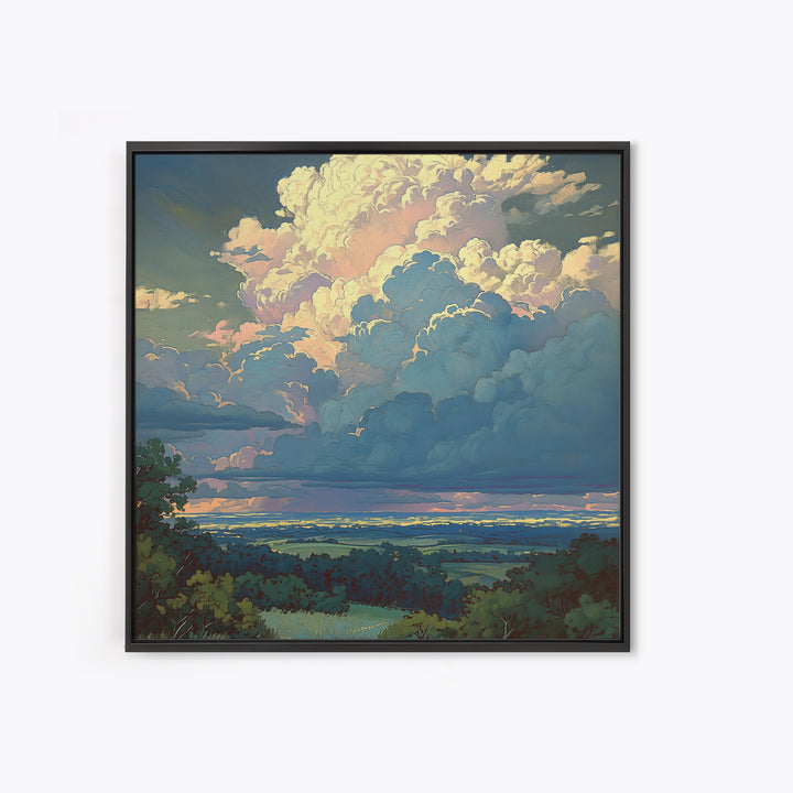 Romantic Cloudscape with Blush and Cream Tones Canvas Print, General Fine Art, Canvas Wall Art, Living Room Decor, GEN-1x1-42