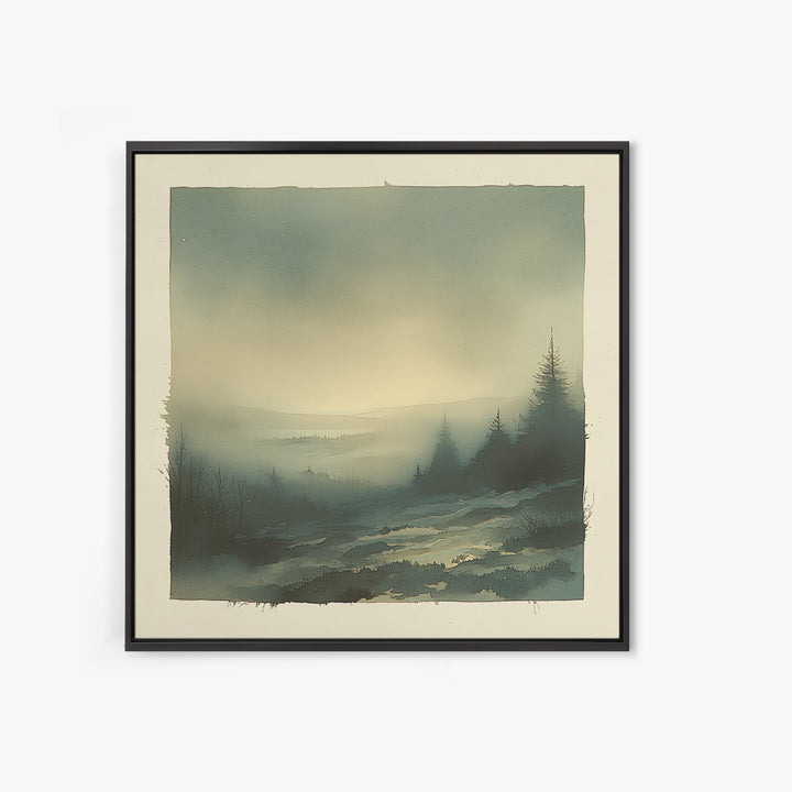 Elegant Ink Wash Landscape Framed Canvas Print, General Fine Art, Wall Hanging, Living Room Decor, Oil Painting, GEN-1x1-68