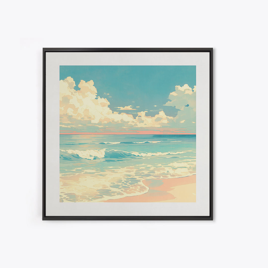 Coastal Water Study Canvas Print, General Fine Art, Poster, Living Room Decor, Fine Art, Wall Art Prints, Mid Century Modern, GEN-1x1-77