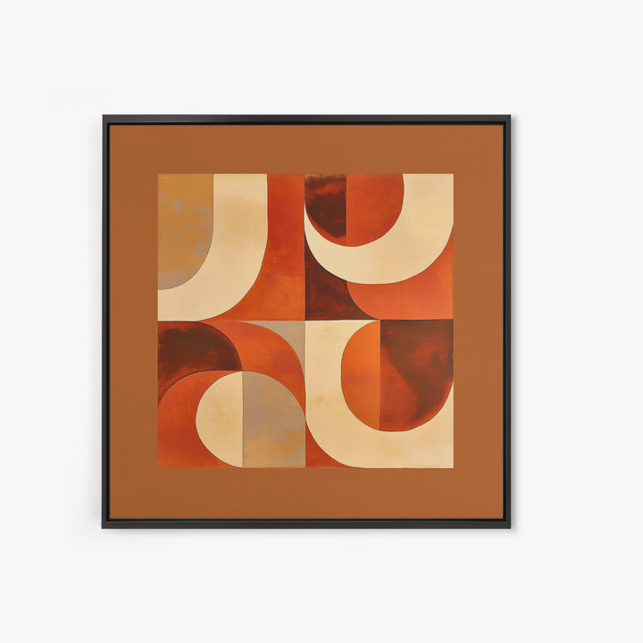 Warm Terracotta Abstract Framed Canvas Print, General Fine Art, Statement Artwork, Living Room Decor, Abstract Art, GEN-1x1-78