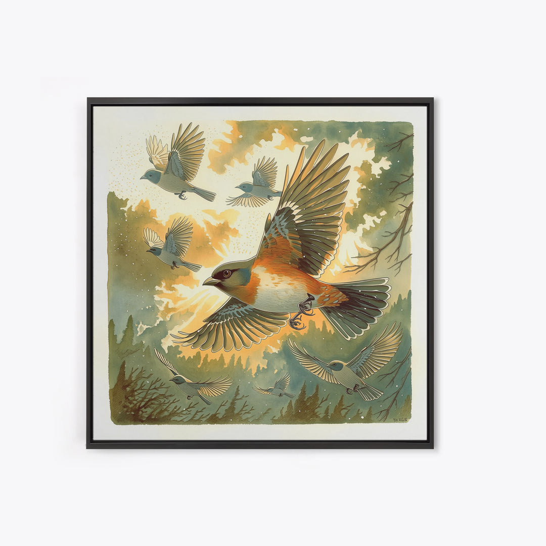 Minimal Birds in Flight over an Open Canvas Print, General Fine Art, Modern Decor, Living Room Decor, Fine Art, GEN-1x1-94