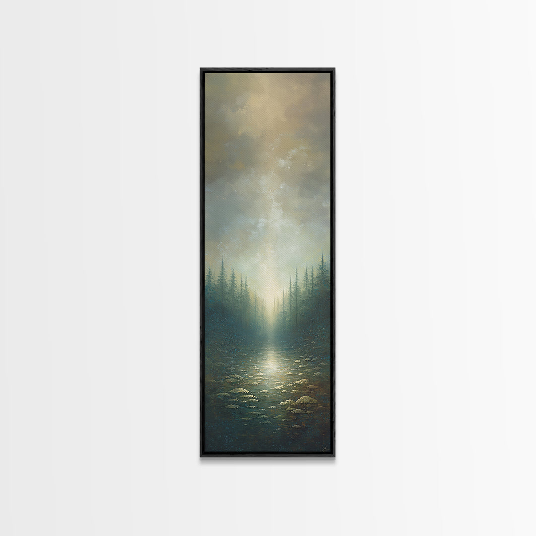 Quiet Abstract River Shape Canvas Print, General Fine Art, Wall Art, Living Room Decor, Abstract Art, Printable, GEN-1x3-12