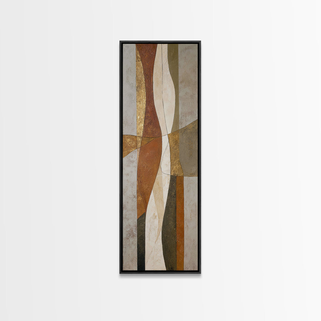 Earthy Plaster Texture Abstract Framed Canvas Print, General Fine Art, Print, Living Room Decor, Abstract Art, GEN-1x3-3