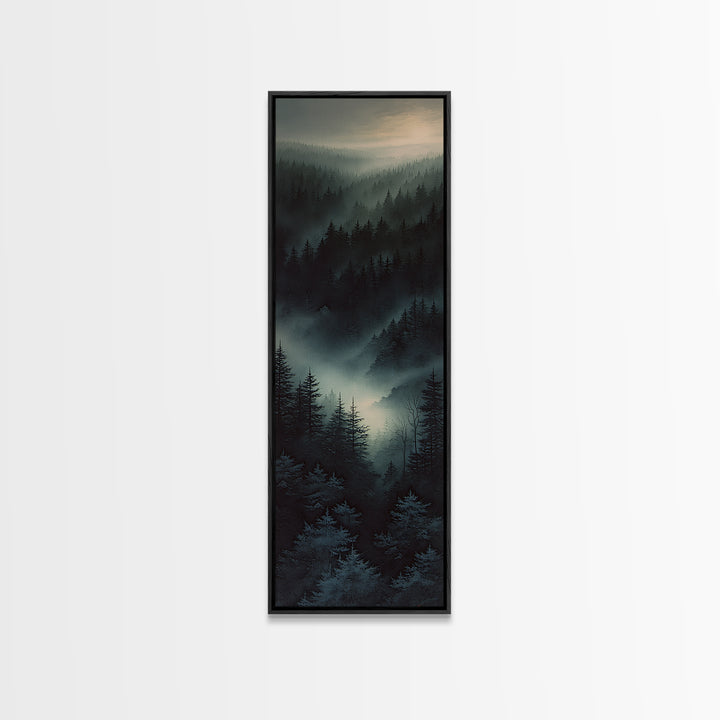 Moody Forest Clearing Canvas Print, General Fine Art, Digital Prints, Living Room Decor, Oil Painting, Large Wall Art, GEN-1x3-44