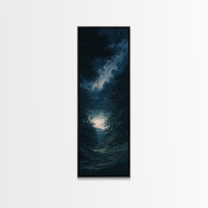 Moody Forest Clearing Canvas Print, General Fine Art, Digital Wall Art, Living Room Decor, Fine Art, Neutral Decor, GEN-1x3-68