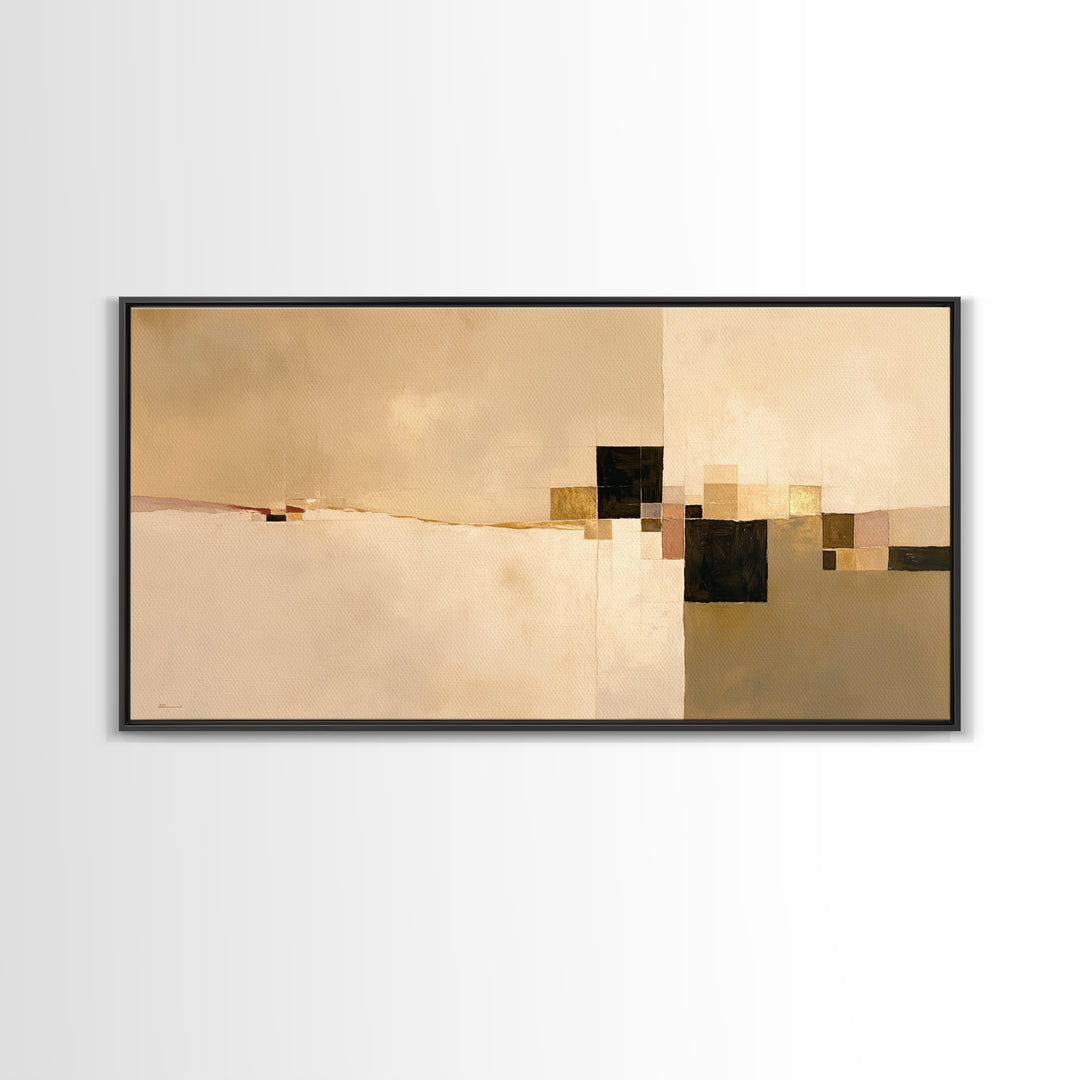 Earthy Plaster Texture Abstract Framed Canvas Print, General Fine Art, Large Wall Art, Living Room Decor, Abstract Art, GEN-2x1-11