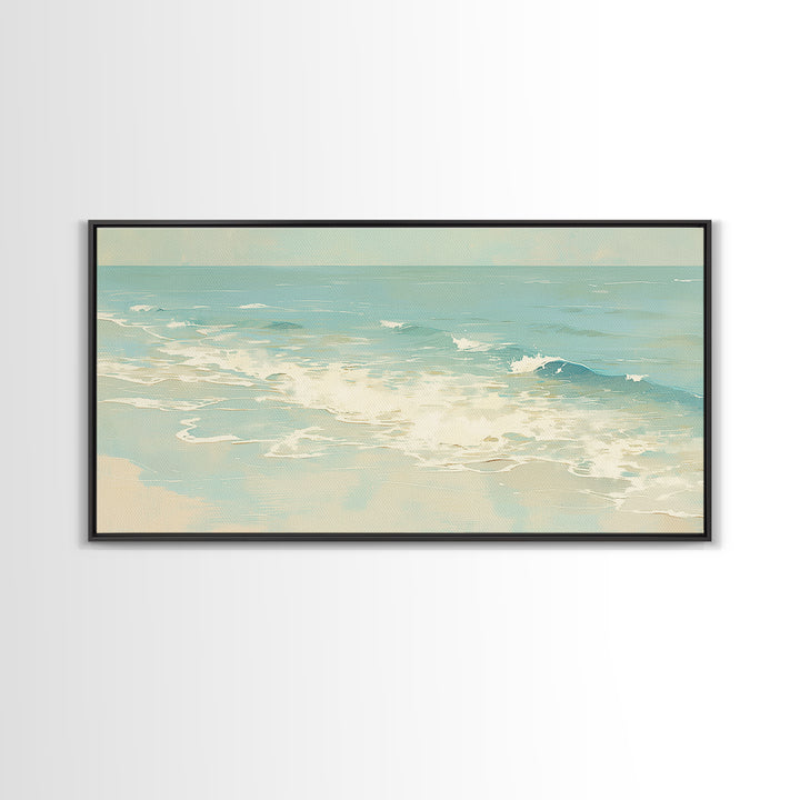 Coastal Water Study Framed Canvas Print, General Fine Art, Digital Prints, Living Room Decor, Fine Art, Large Wall Art, GEN-2x1-25