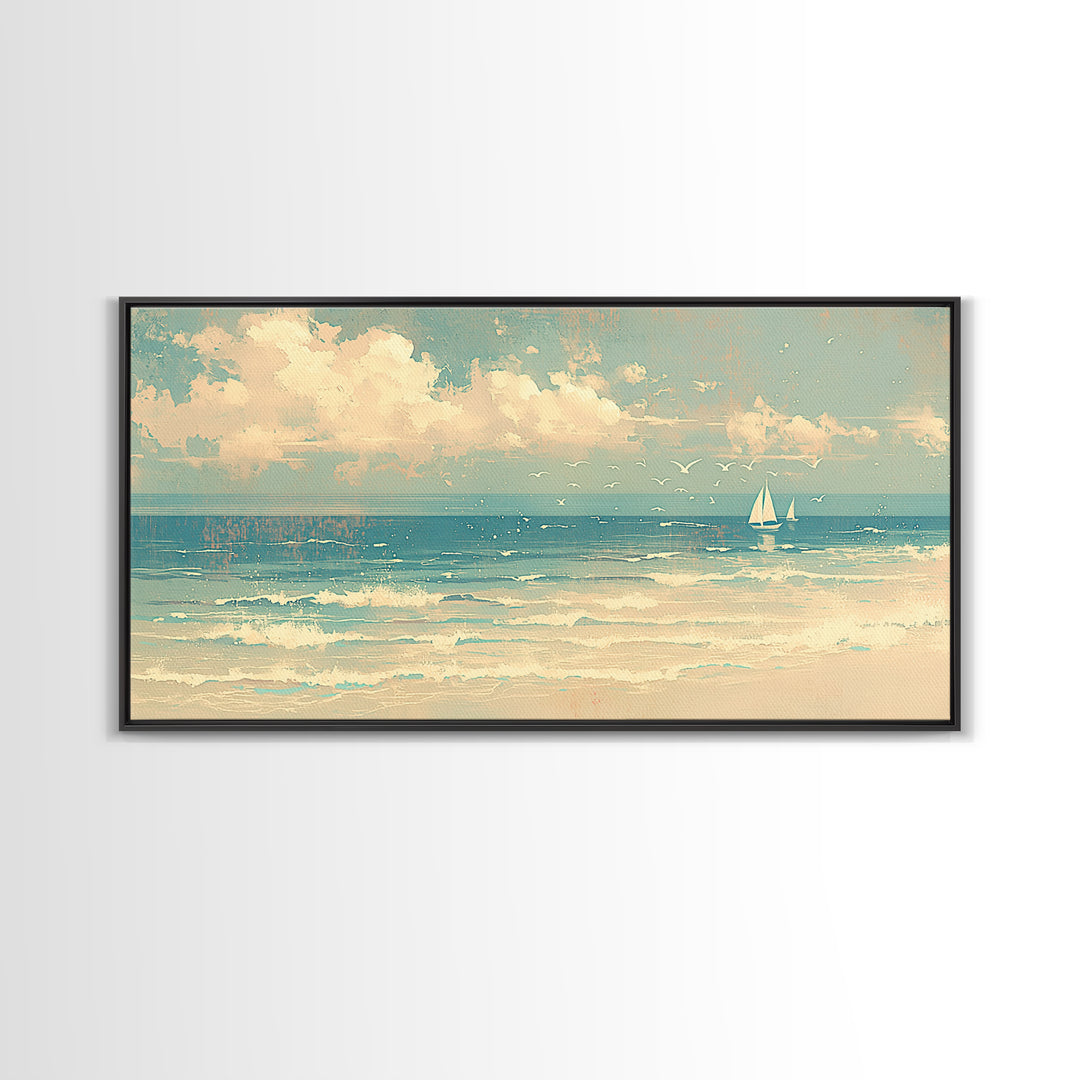 Coastal Water Study Canvas Print, General Fine Art, Printable Wall Art, Living Room Decor, Fine Art, Canvas Wall Art, GEN-2x1-49