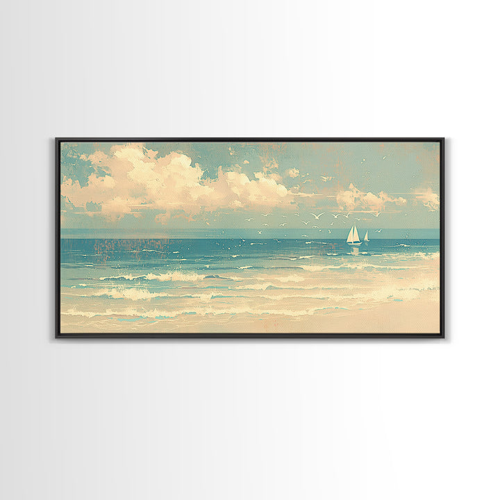 Coastal Water Study Canvas Print, General Fine Art, Printable Wall Art, Living Room Decor, Fine Art, Canvas Wall Art, GEN-2x1-49