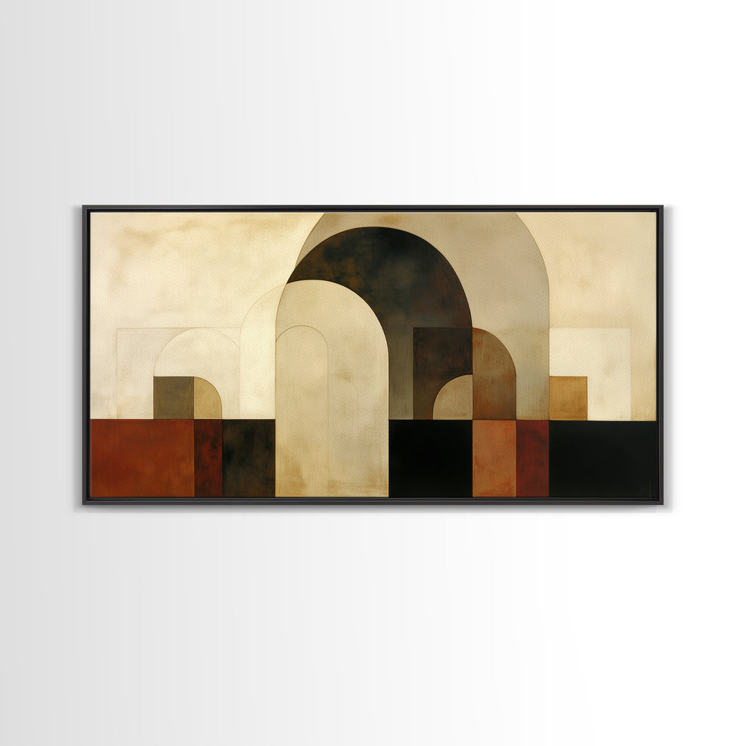 Monochrome Architectural Arch Composition Framed Canvas Print, General Fine Art, Painting, Living Room Decor, Fine Art, GEN-2x1-56