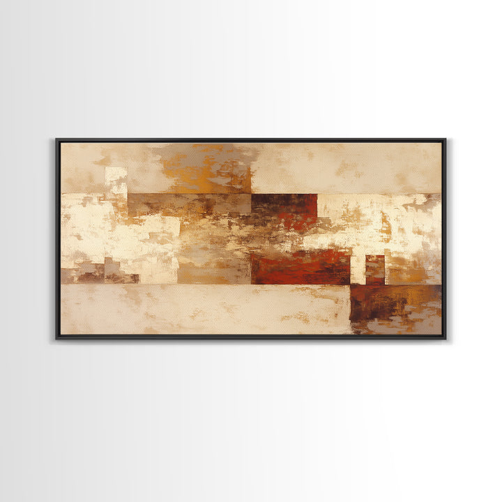 Earthy Plaster Texture Abstract Framed Canvas Print, General Fine Art, Original Art, Living Room Decor, Abstract Art, GEN-2x1-59