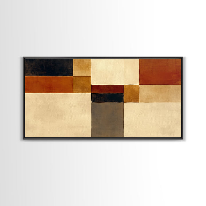 Modern Geometric Composition Framed Canvas Print, General Fine Art, Minimalist Decor, Living Room Decor, Fine Art, GEN-2x1-6