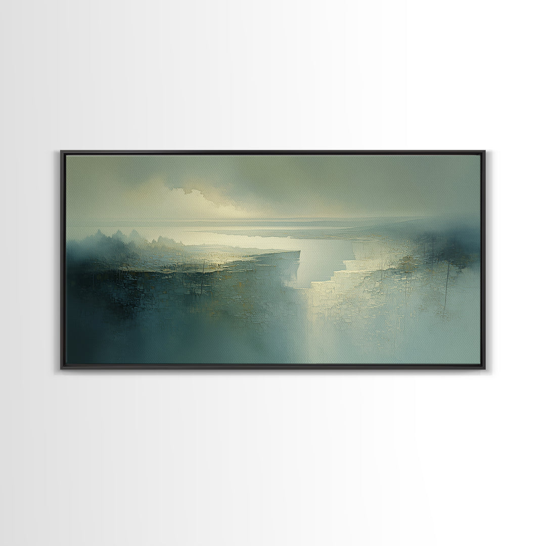 Quiet Abstract River Shape Canvas Print, General Fine Art, Print, Living Room Decor, Abstract Art, Art Deco, GEN-2x1-68