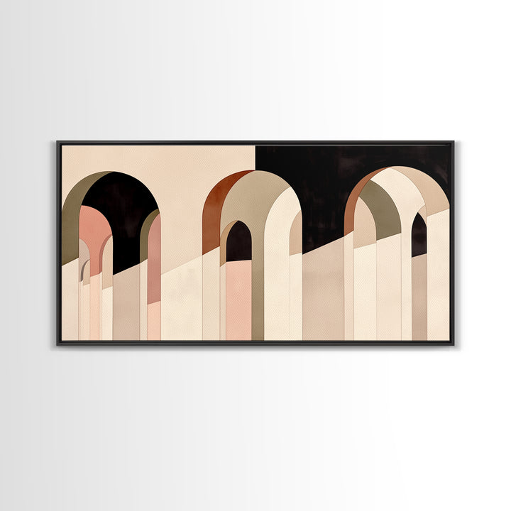 Monochrome Architectural Arch Composition Canvas Print, General Fine Art, Luxury Decor, Living Room Decor, Wall Art Prints, GEN-2x1-8