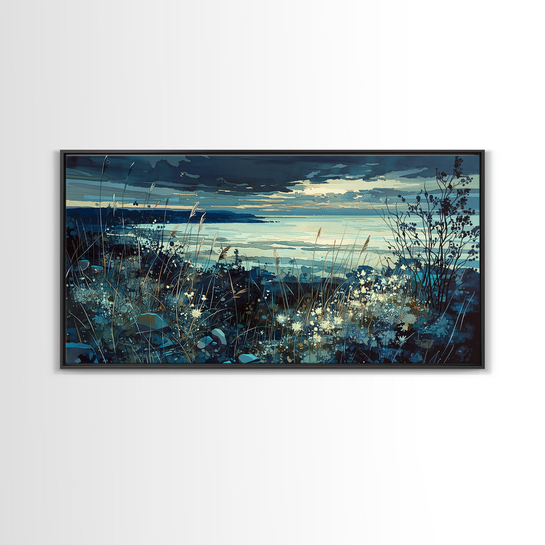 Quiet Abstract Landscape Canvas Print, General Fine Art, Oil Painting, Living Room Decor, Fine Art, Gallery Decor, GEN-2x1-93