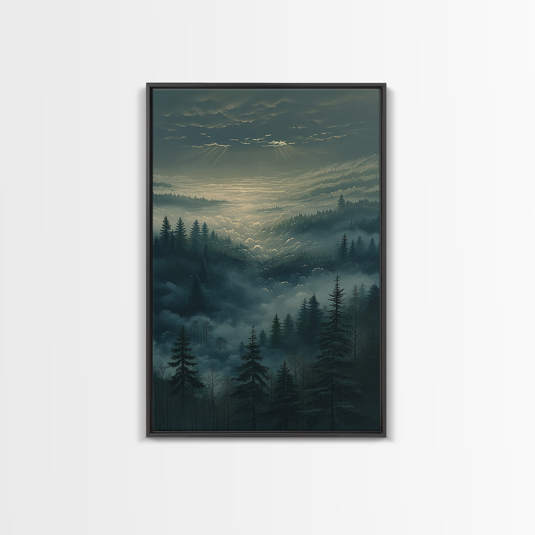 Moody Forest Clearing Canvas Print, General Fine Art, Gallery Decor, Living Room Decor, Fine Art, Wall Art, Home Decor, GEN-2x3-16