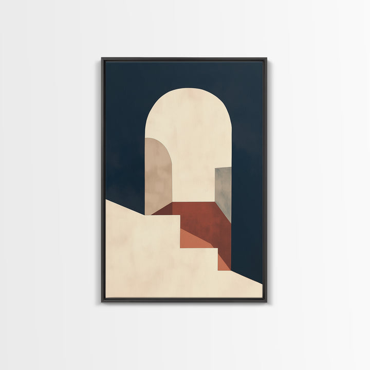 Monochrome Architectural Arch Composition Framed Canvas Print, General Fine Art, Canvas, Living Room Decor, Oil Painting, GEN-2x3-20