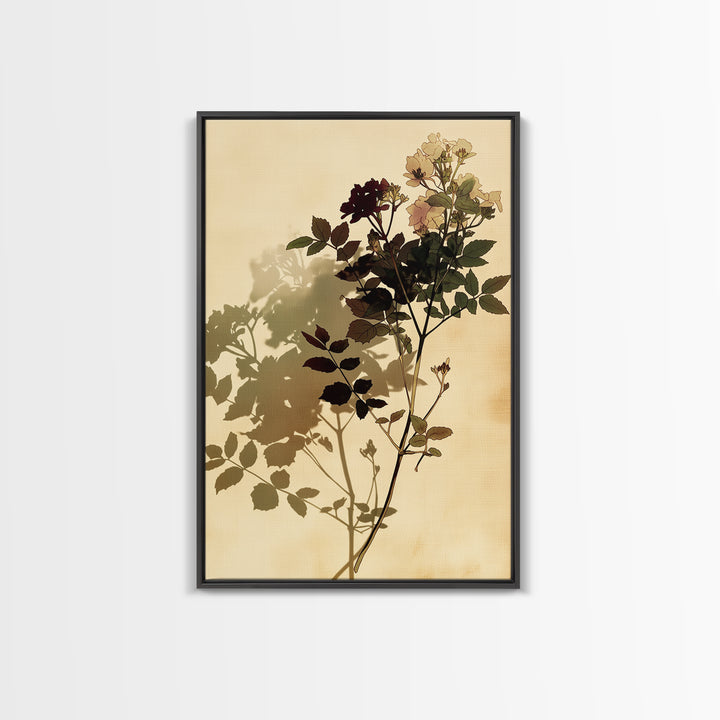 Botanical Silhouette Series Canvas Print, General Fine Art, Print, Living Room Decor, Watercolor Art, Art Deco, GEN-2x3-29