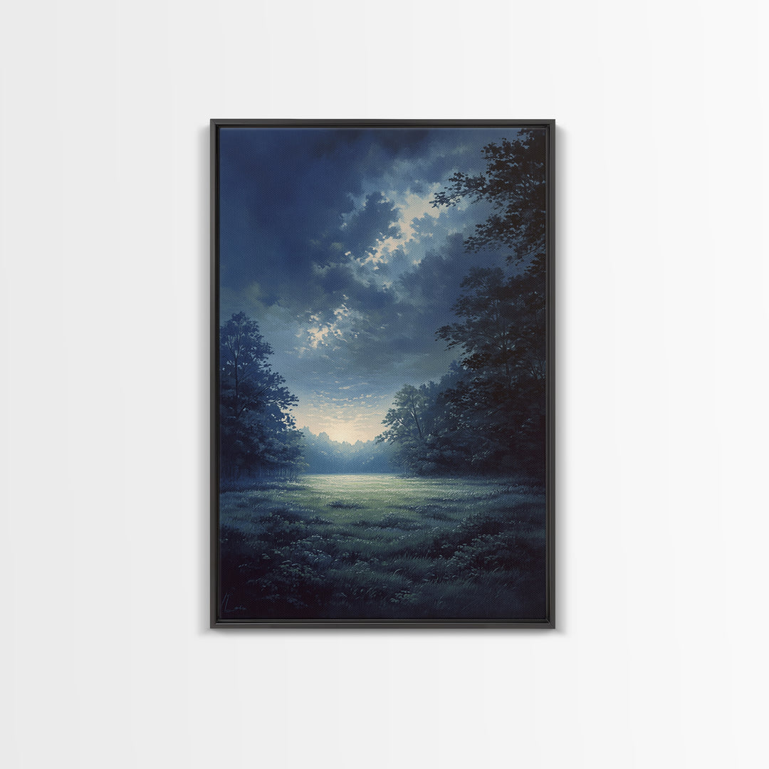 Moody Forest Clearing Canvas Print, General Fine Art, Contemporary Art, Living Room Decor, Fine Art, Digital Art, GEN-2x3-40