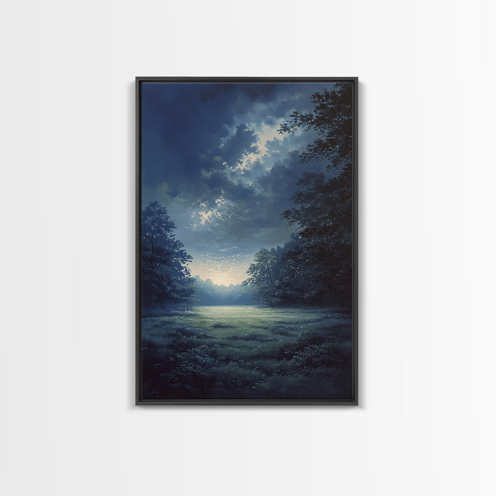 Moody Forest Clearing Canvas Print, General Fine Art, Contemporary Art, Living Room Decor, Fine Art, Digital Art, GEN-2x3-40
