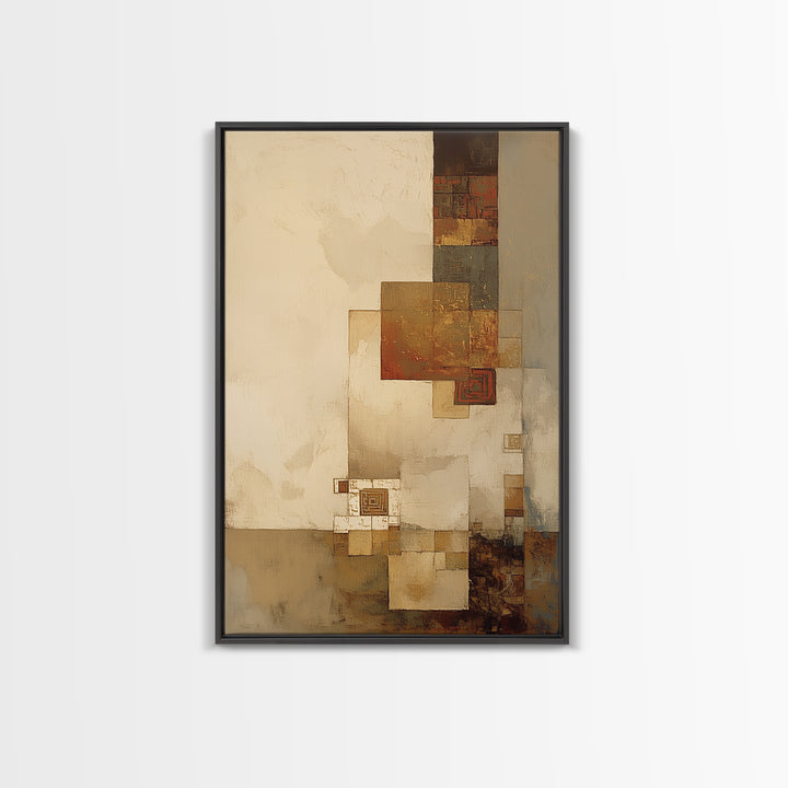Earthy Plaster Texture Abstract Framed Canvas Print, General Fine Art, Digital Art, Living Room Decor, Fine Art, GEN-2x3-47