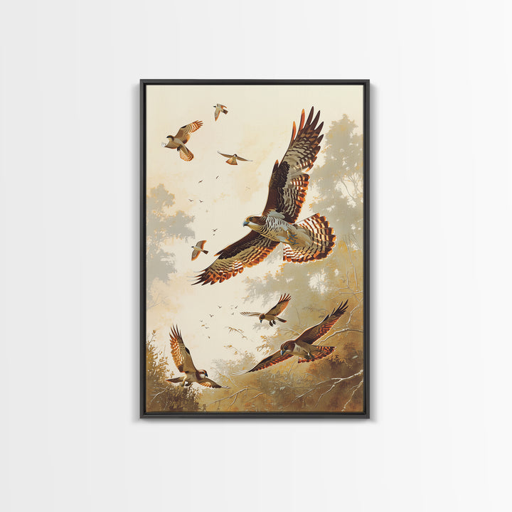 Minimal Birds in Flight over an Open Canvas Print, General Fine Art, Art, Living Room Decor, Fine Art, Mid Century Modern, GEN-2x3-54