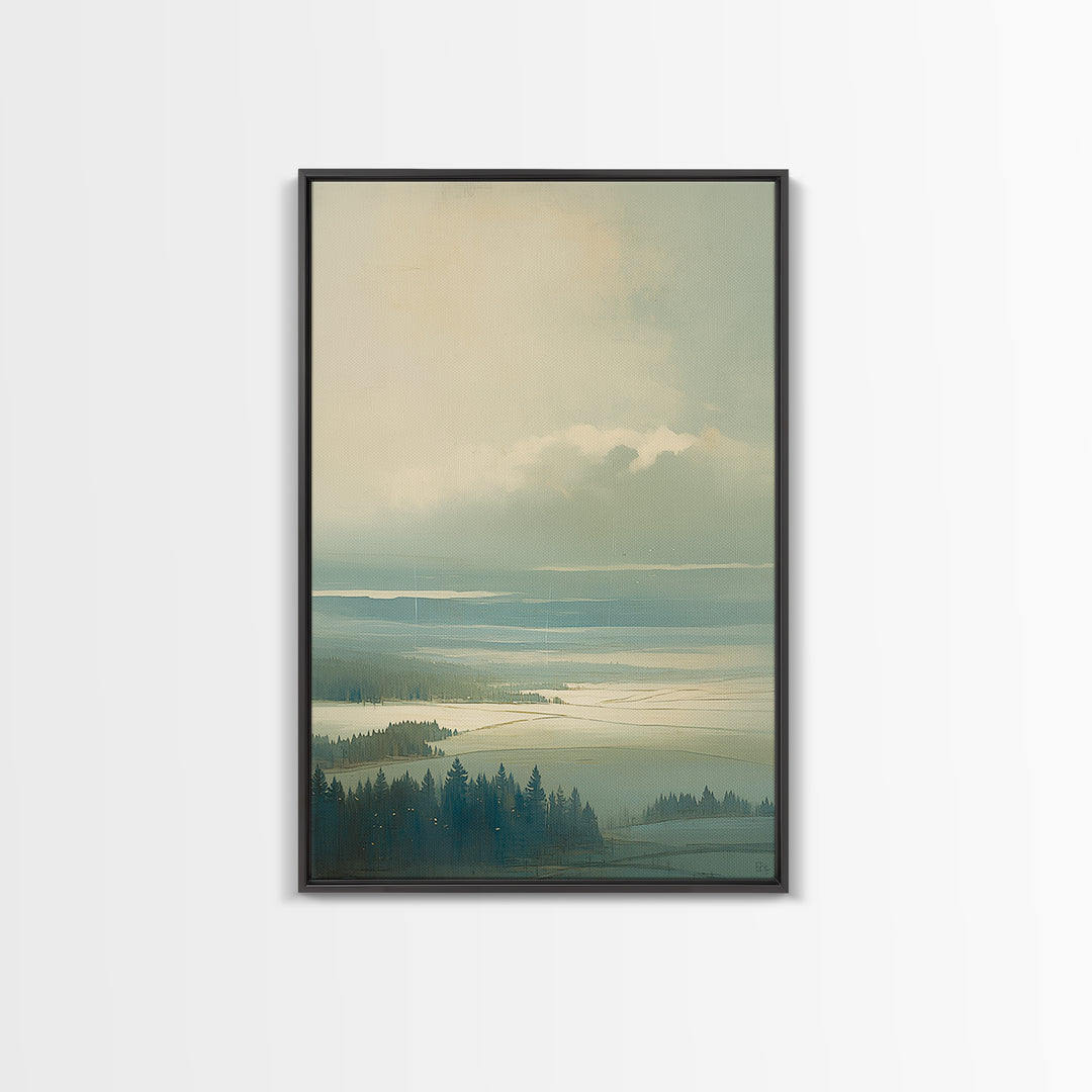 Quiet Abstract Landscape Canvas Print, General Fine Art, Art Deco, Living Room Decor, Fine Art, Fine Art Print, GEN-2x3-57