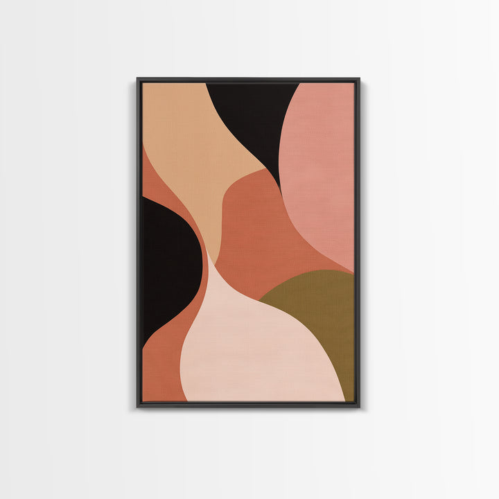 Warm Terracotta Abstract Canvas Print, General Fine Art, Digital Art, Living Room Decor, Fine Art, Art Nouveau, GEN-2x3-62