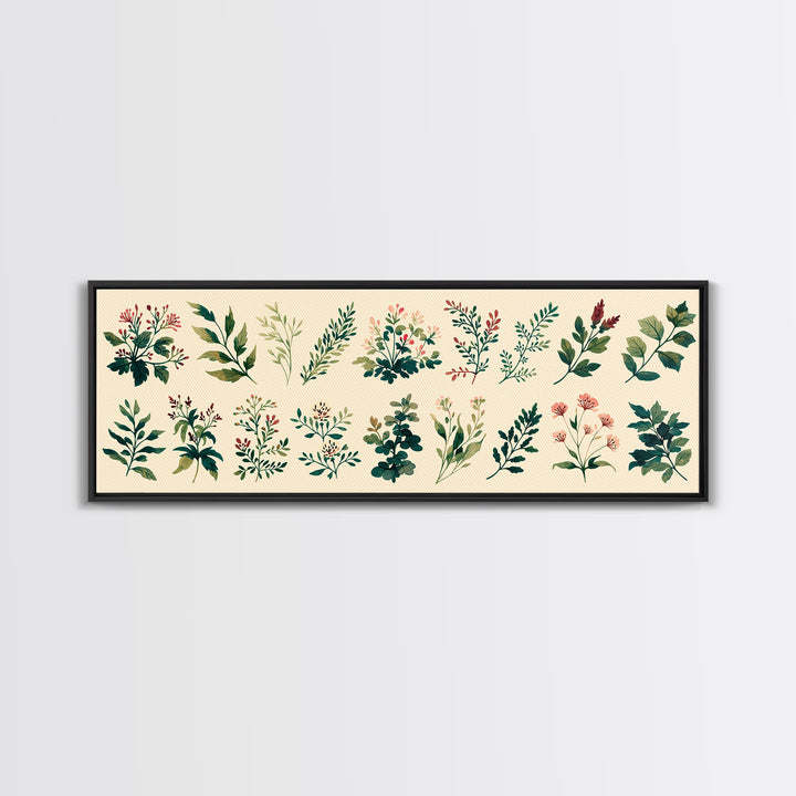 Botanical Silhouette Series Canvas Print, General Fine Art, Original Painting, Living Room Decor, Oil Painting, GEN-3x1-13