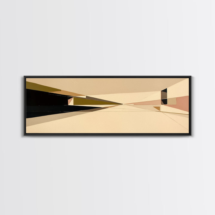 Modern Geometric Composition Framed Canvas Print, General Fine Art, Art Prints, Living Room Decor, Abstract Art, GEN-3x1-2