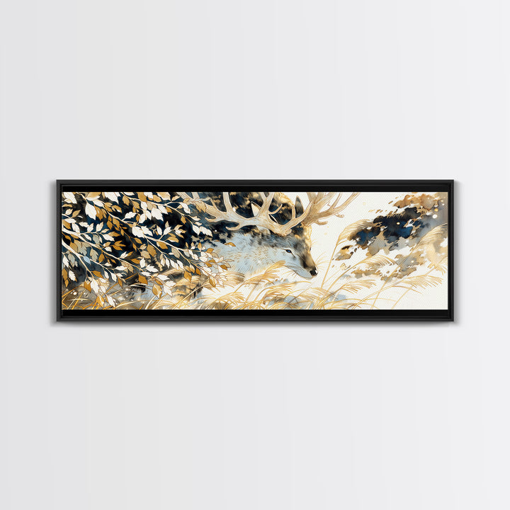 Soft Watercolor Branch Study Framed Canvas Print, General Fine Art, Textured Painting, Living Room Decor, Fine Art, GEN-3x1-27