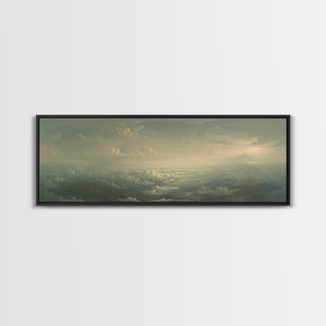 Romantic Cloudscape with Blush and Cream Tones Canvas Print, General Fine Art, Digital Art, Living Room Decor, Abstract Art, GEN-3x1-34