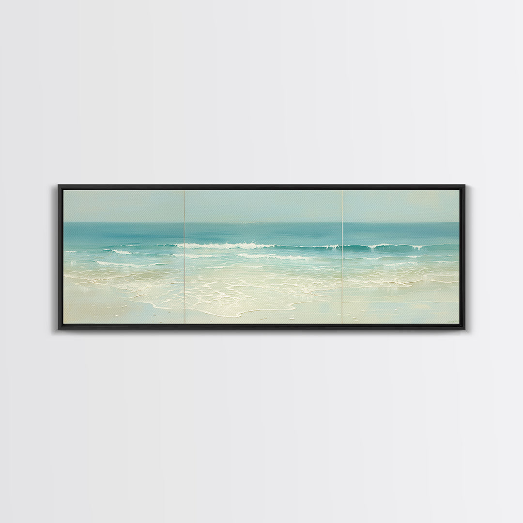 Coastal Water Study Framed Canvas Print, General Fine Art, Gallery Decor, Living Room Decor, Fine Art, Wall Art, GEN-3x1-69