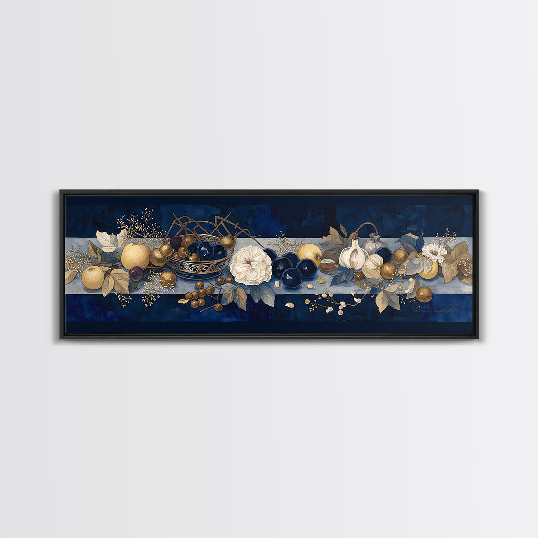 Simple Still Life of Fruit and Linen Canvas Print, General Fine Art, Art, Living Room Decor, Abstract Art, Mid Century Modern, GEN-3x1-80