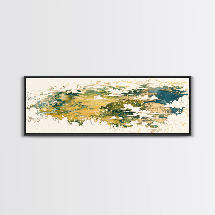 Quiet Abstract River Shape Canvas Print, General Fine Art, Wall Art, Living Room Decor, Abstract Art, Printable, GEN-3x1-88