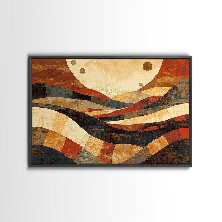 Warm Terracotta Abstract Framed Canvas Print, General Fine Art, Original Painting, Living Room Decor, Fine Art, GEN-3x2-10