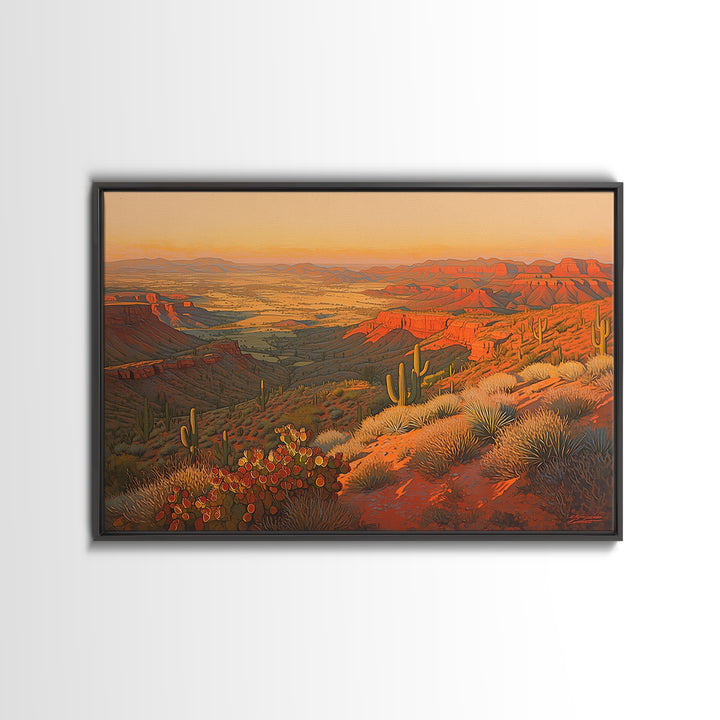 Serene Desert Horizon Framed Canvas Print, General Fine Art, Gallery Decor, Living Room Decor, Fine Art, Wall Art, GEN-3x2-45