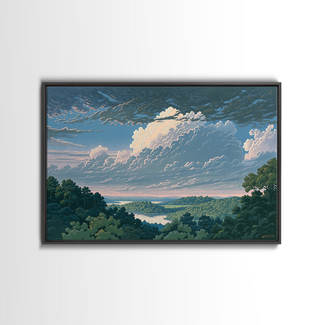 Romantic Cloudscape with Blush and Cream Tones Canvas Print, General Fine Art, Large Wall Art, Living Room Decor, GEN-3x2-46