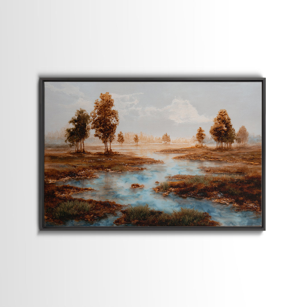 Elegant Ink Wash Landscape Canvas Print, General Fine Art, Gallery Decor, Living Room Decor, Fine Art, Wall Art, GEN-3x2-48
