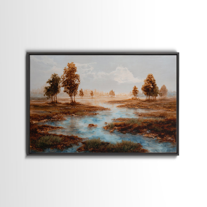 Elegant Ink Wash Landscape Canvas Print, General Fine Art, Gallery Decor, Living Room Decor, Fine Art, Wall Art, GEN-3x2-48
