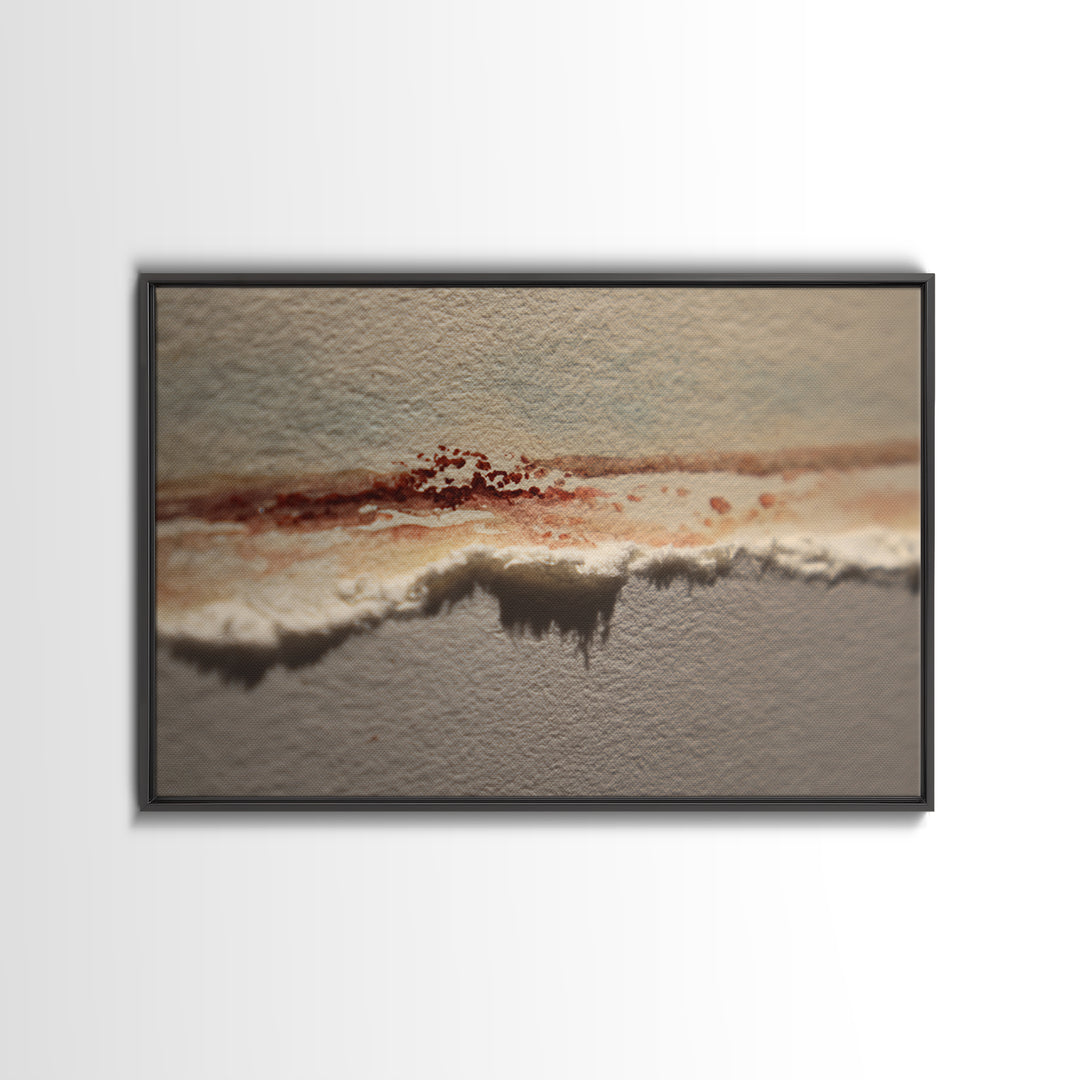 Minimal Black Line Figure on Textured Paper Framed Canvas Print, General Fine Art, Canvas, Living Room Decor, Oil Painting, GEN-3x2-55